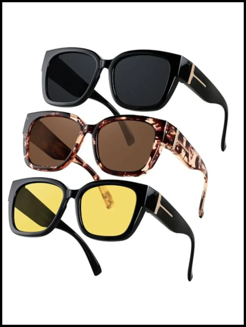 Polarized Fit Over Glasses Sunglasses Oversized Square UV400 TR90